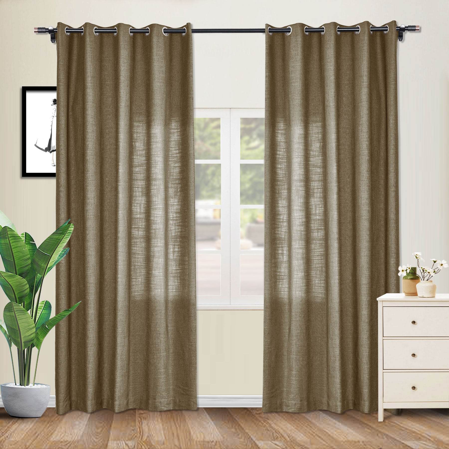 1908 Linen Blend Breathable & Natural Curtain Nickle Grommet - Cololeaf