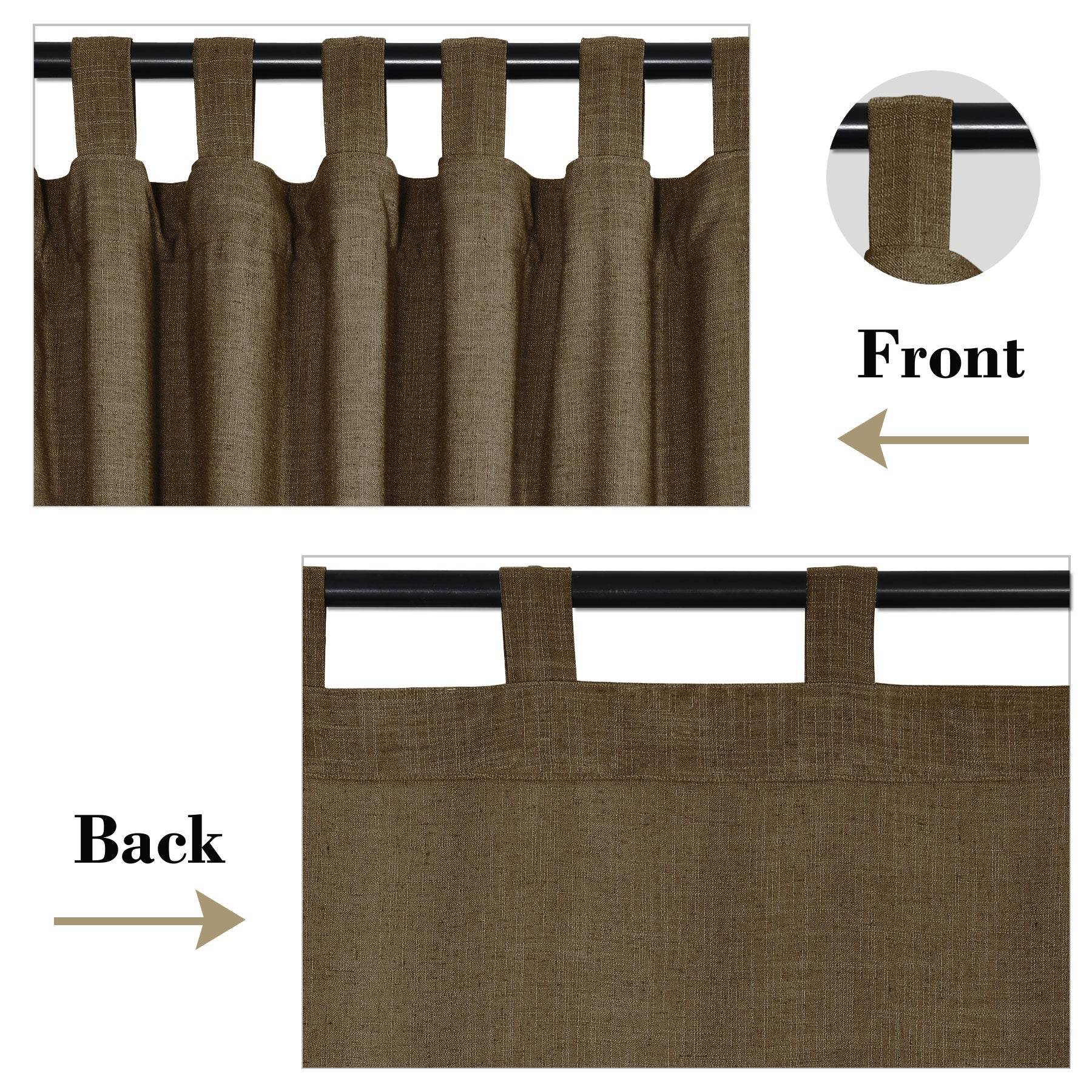 1908 Linen Blend Breathable & Natural Curtain Tab Top - Cololeaf