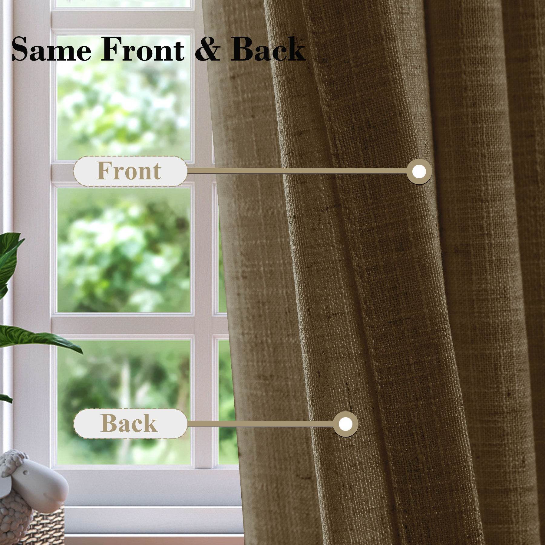 1908 Linen Blend Breathable & Natural Curtain Tab Top - Cololeaf