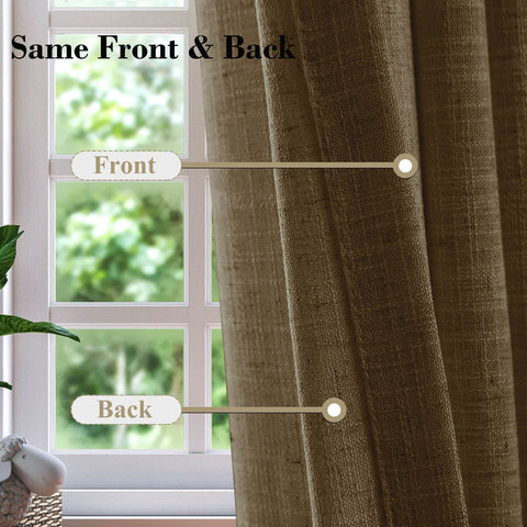 1908 Linen Blend Breathable & Natural Curtain Tab Top - Cololeaf