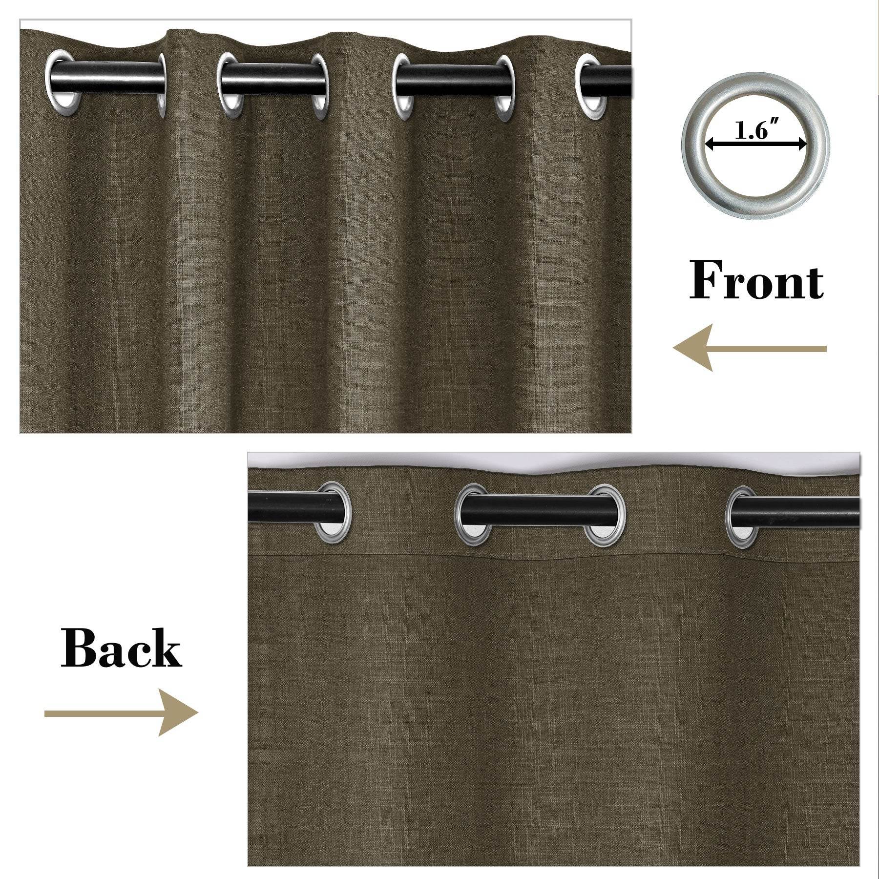1908 Linen Blend Breathable & Natural Curtain Nickle Grommet - Cololeaf