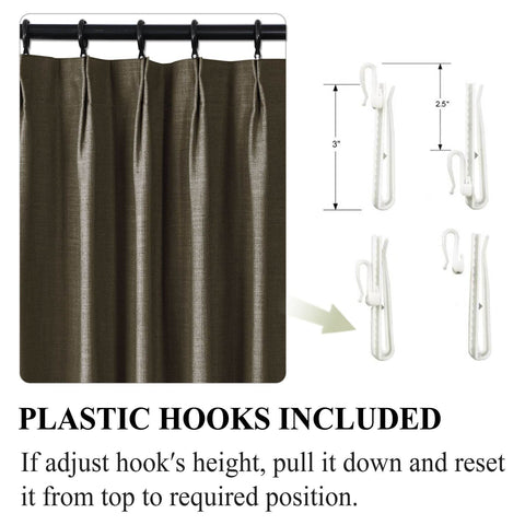1908 Linen Blend Unlined Breathable & Natural Curtain Pinch Pleat - Cololeaf