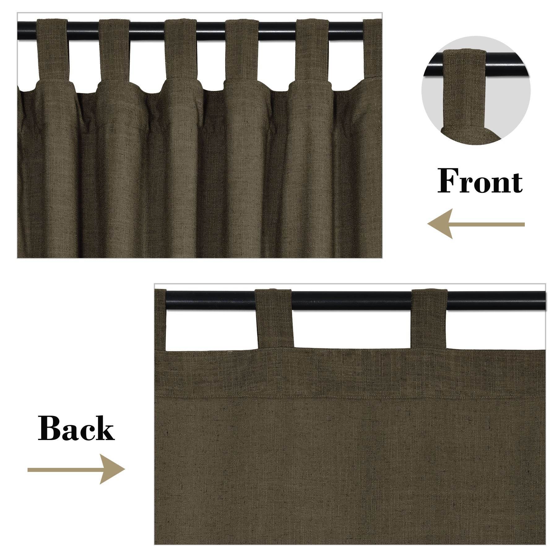 1908 Linen Blend Breathable & Natural Curtain Tab Top - Cololeaf