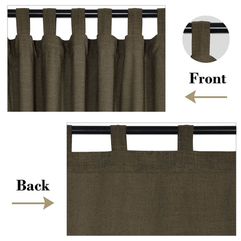 1908 Linen Blend Breathable & Natural Curtain Tab Top - Cololeaf