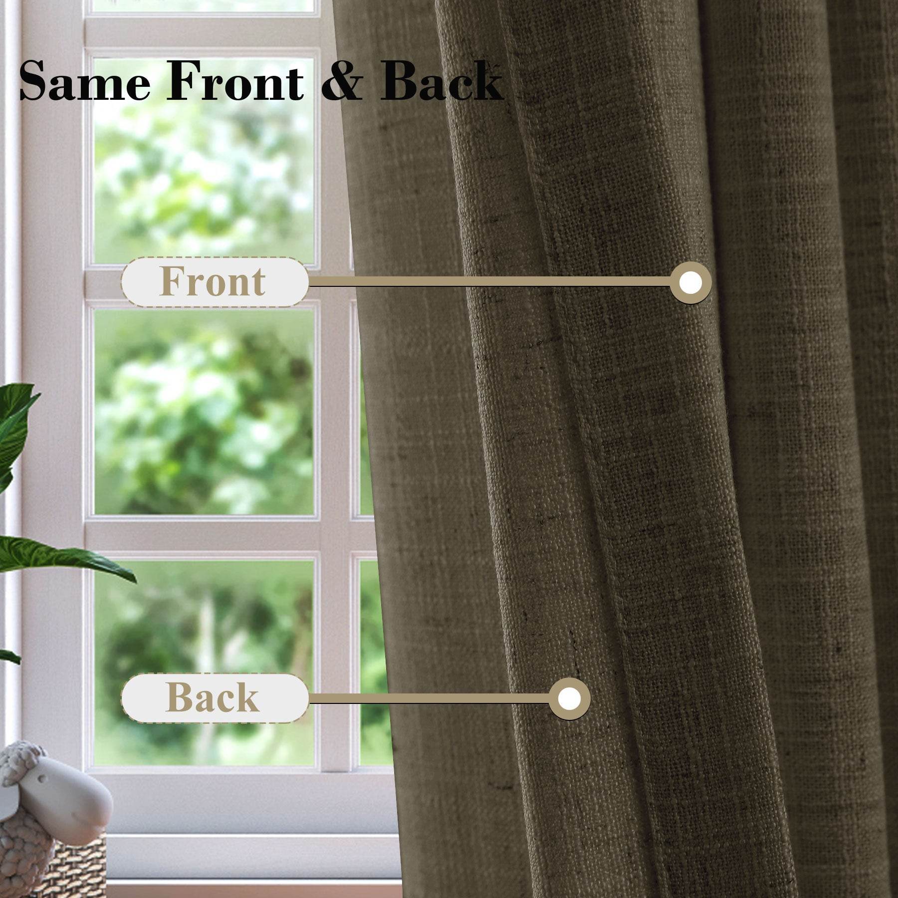 1908 Linen Blend Breathable & Natural Curtain Tab Top - Cololeaf