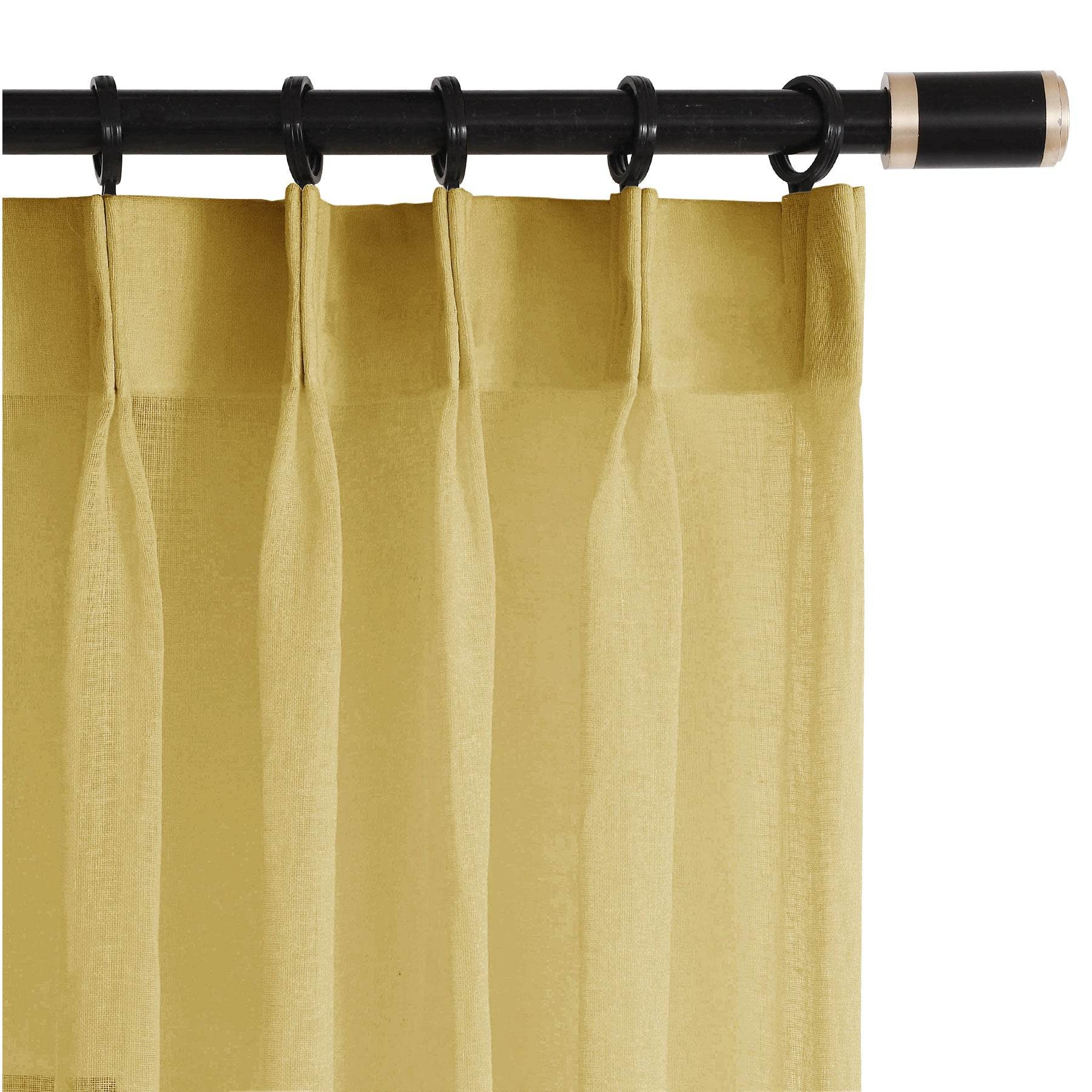 B01 Linen Textured Airy Sheer Curtain Pinch Pleat - Cololeaf