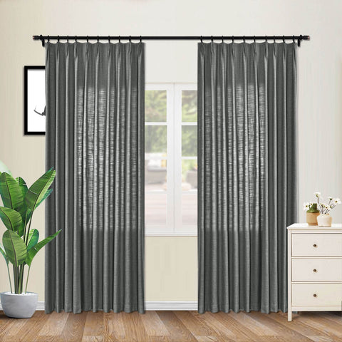 1908 Linen Blend Unlined Breathable & Natural Curtain Pinch Pleat - Cololeaf