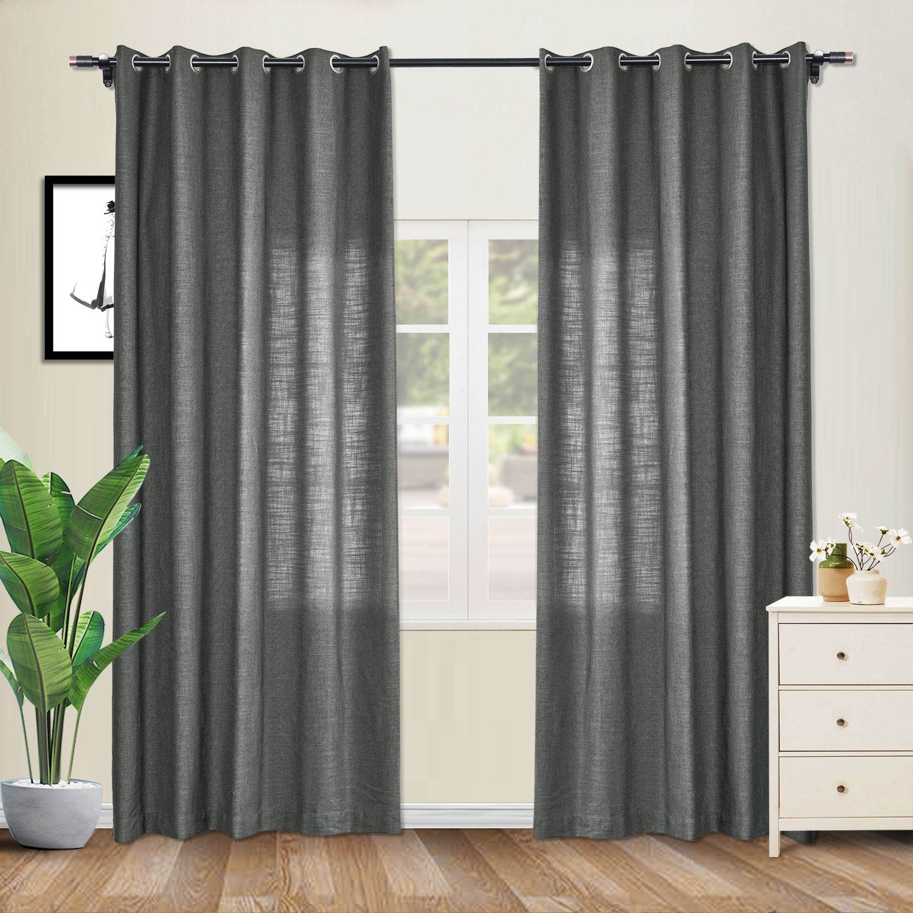 1908 Linen Blend Breathable & Natural Curtain Nickle Grommet - Cololeaf