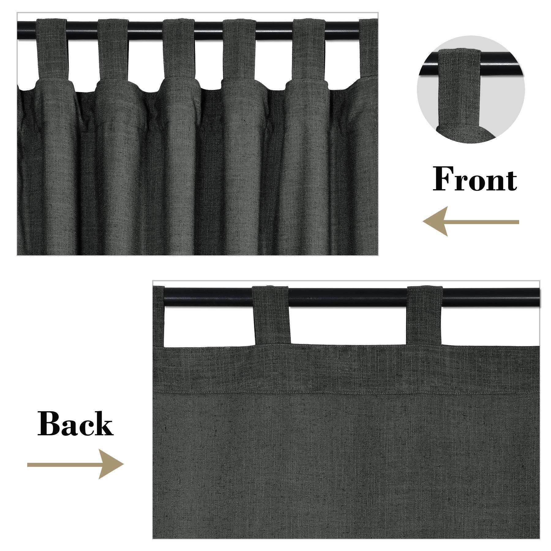 1908 Linen Blend Breathable & Natural Curtain Tab Top - Cololeaf