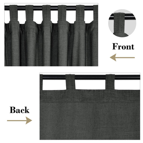 1908 Linen Blend Breathable & Natural Curtain Tab Top - Cololeaf