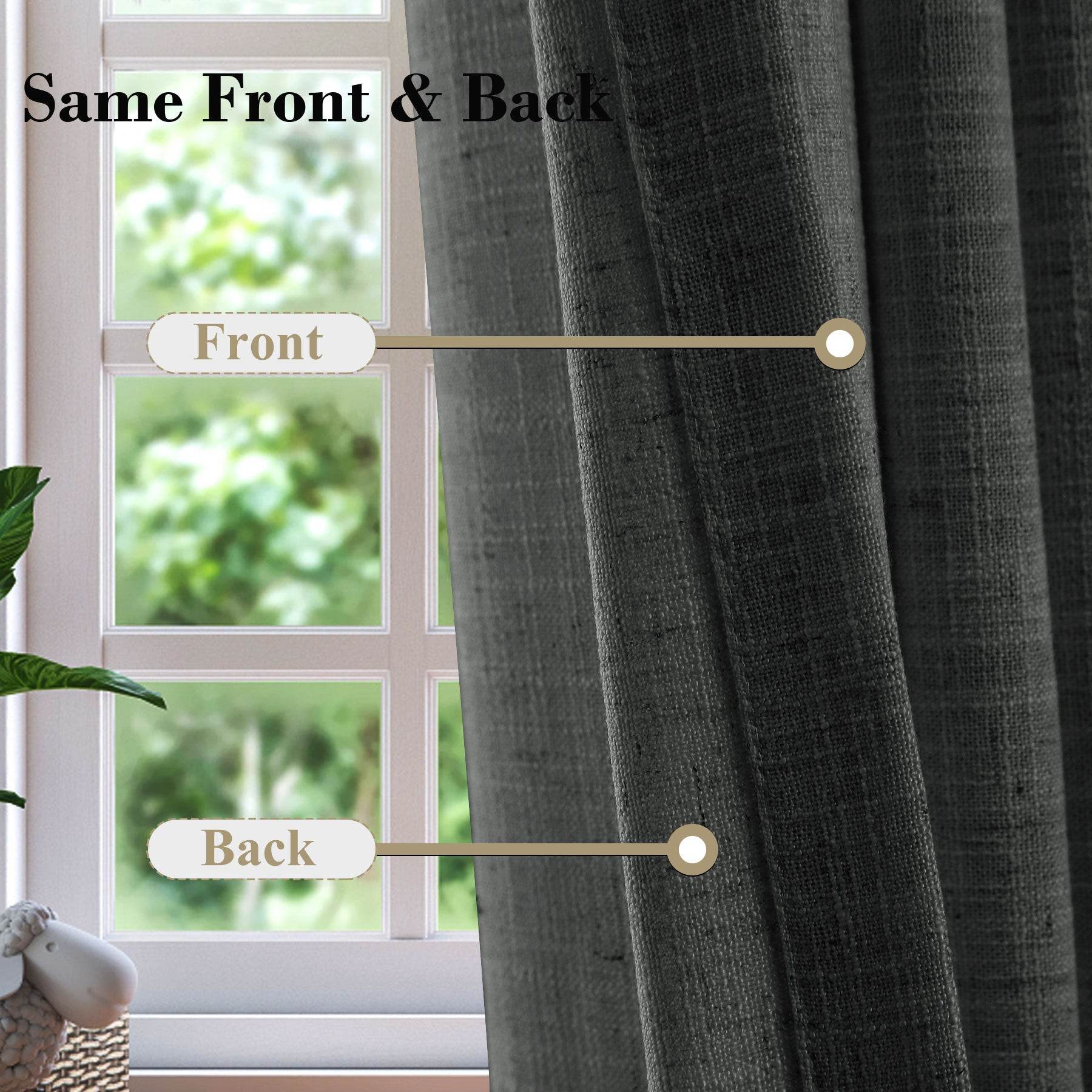 1908 Linen Blend Breathable & Natural Curtain Tab Top - Cololeaf