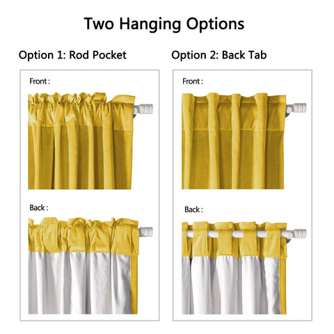 MJ11 Soft Soundproof Luxury Velvet Blackout Drapes Back Tab and Rod Pocket - Cololeaf
