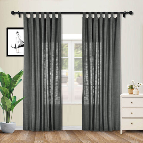 1908 Linen Blend Breathable & Natural Curtain Tab Top - Cololeaf