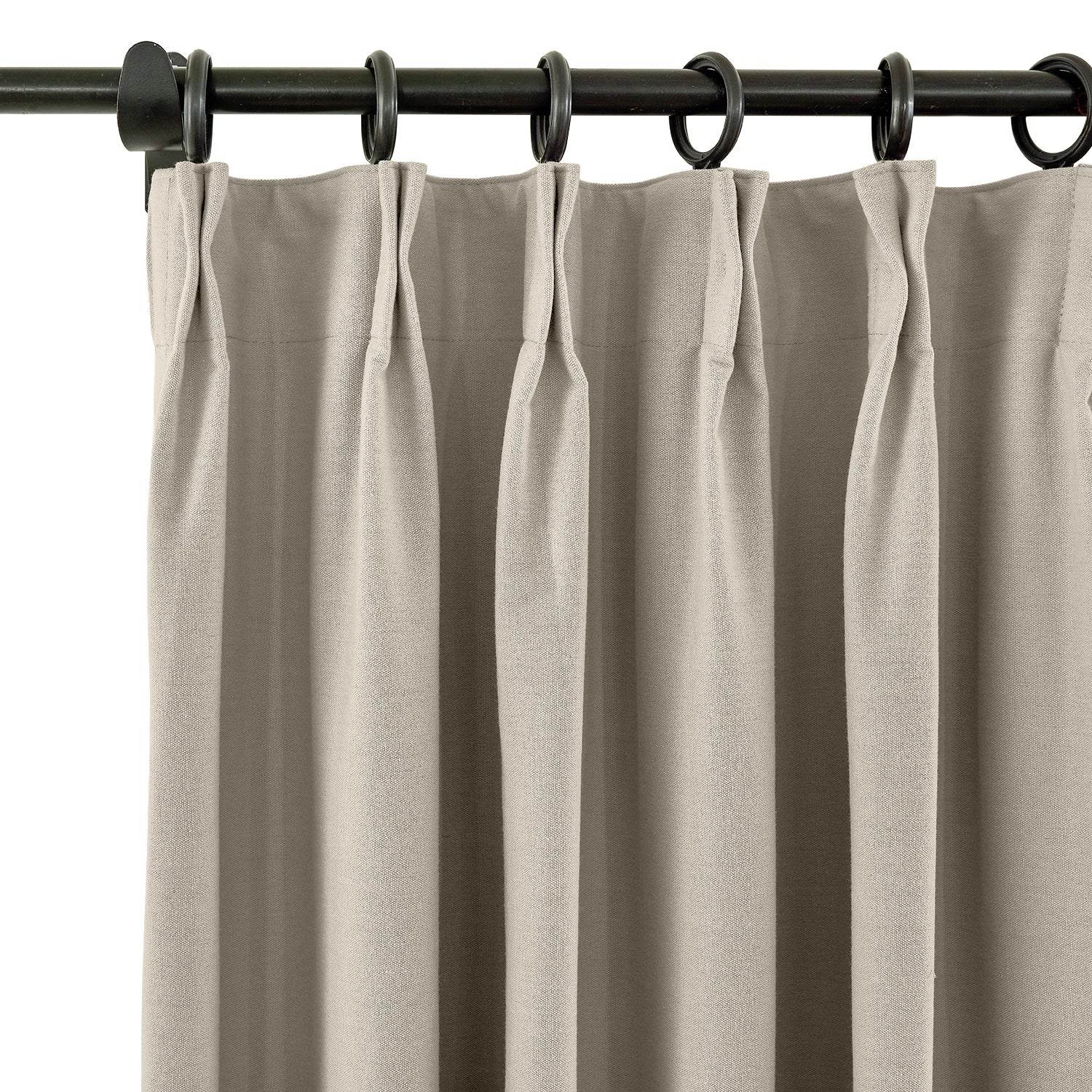 Capri Extra Wide Drape Solid Cotton Heavyweight Curtain Blackout Pinch Pleat - Cololeaf