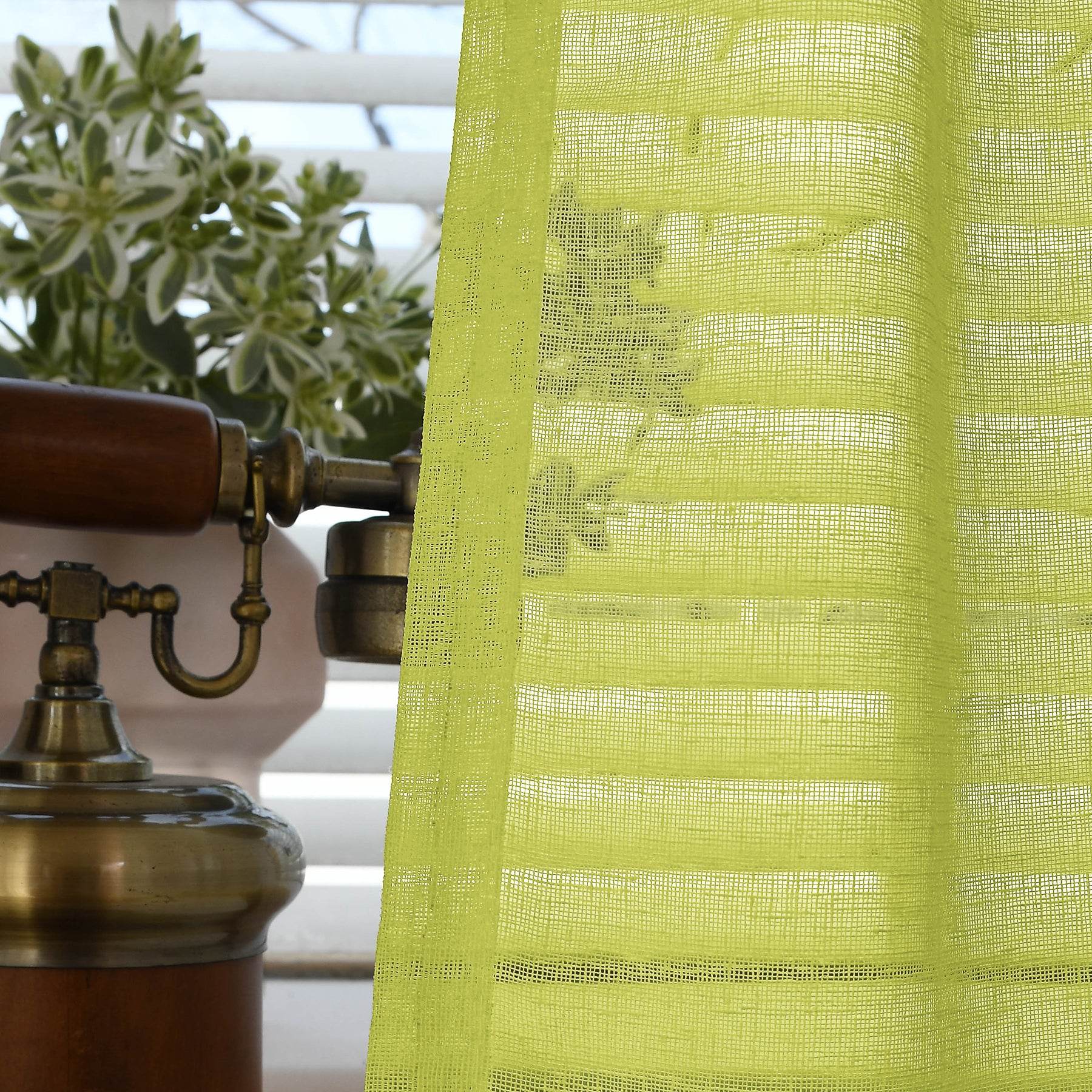 B01 Linen Textured Airy Sheer Curtain Pinch Pleat - Cololeaf