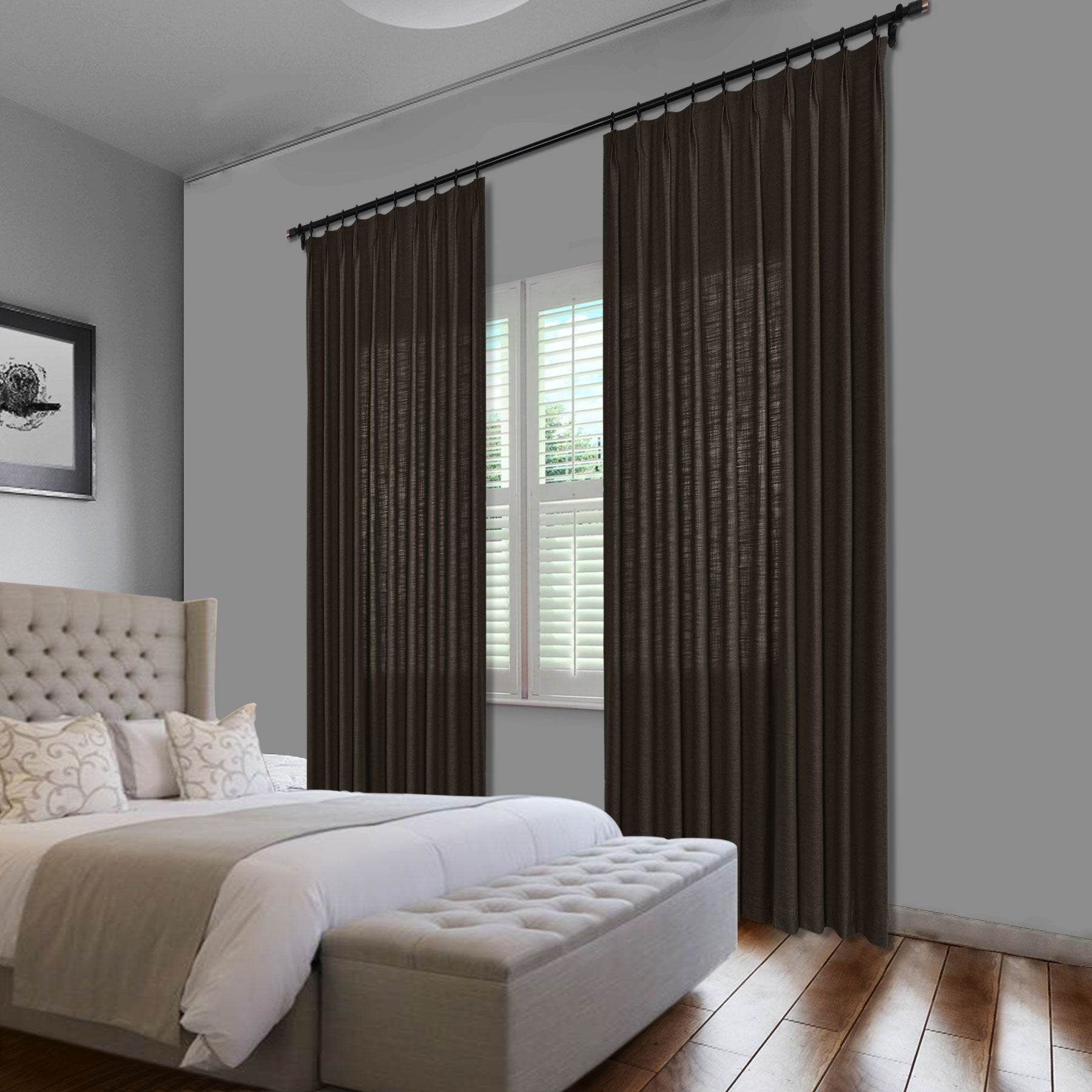 1908 Linen Blend Unlined Breathable & Natural Curtain Pinch Pleat - Cololeaf