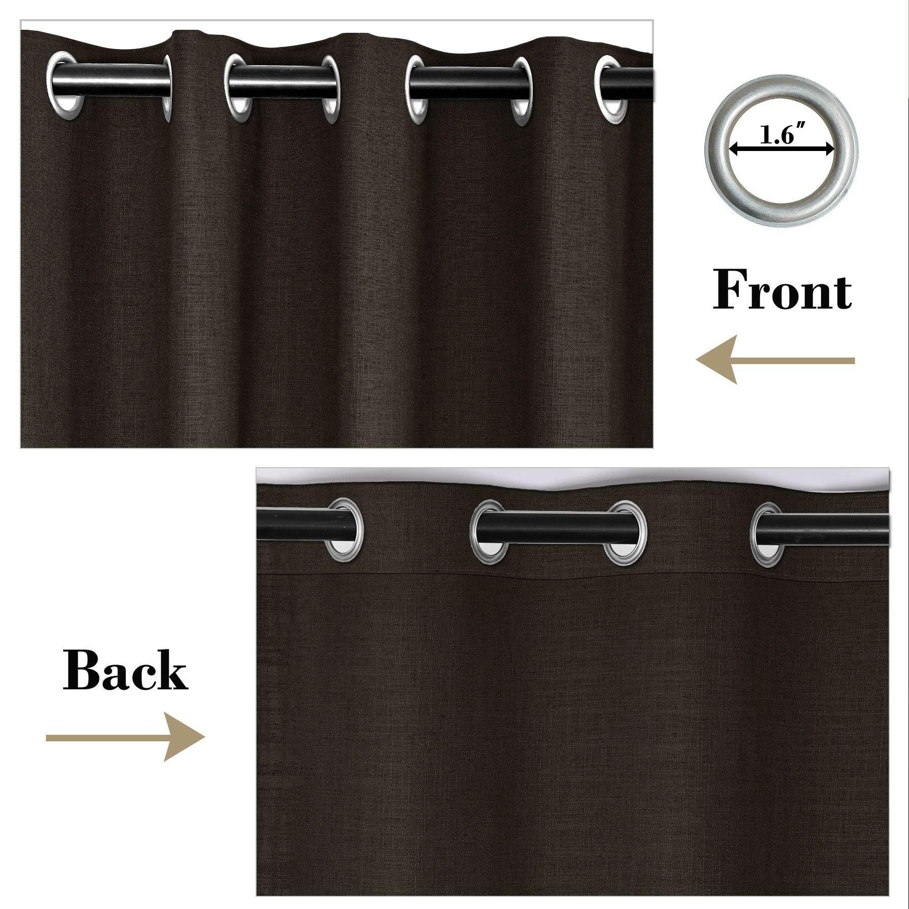 1908 Linen Blend Breathable & Natural Curtain Nickle Grommet - Cololeaf