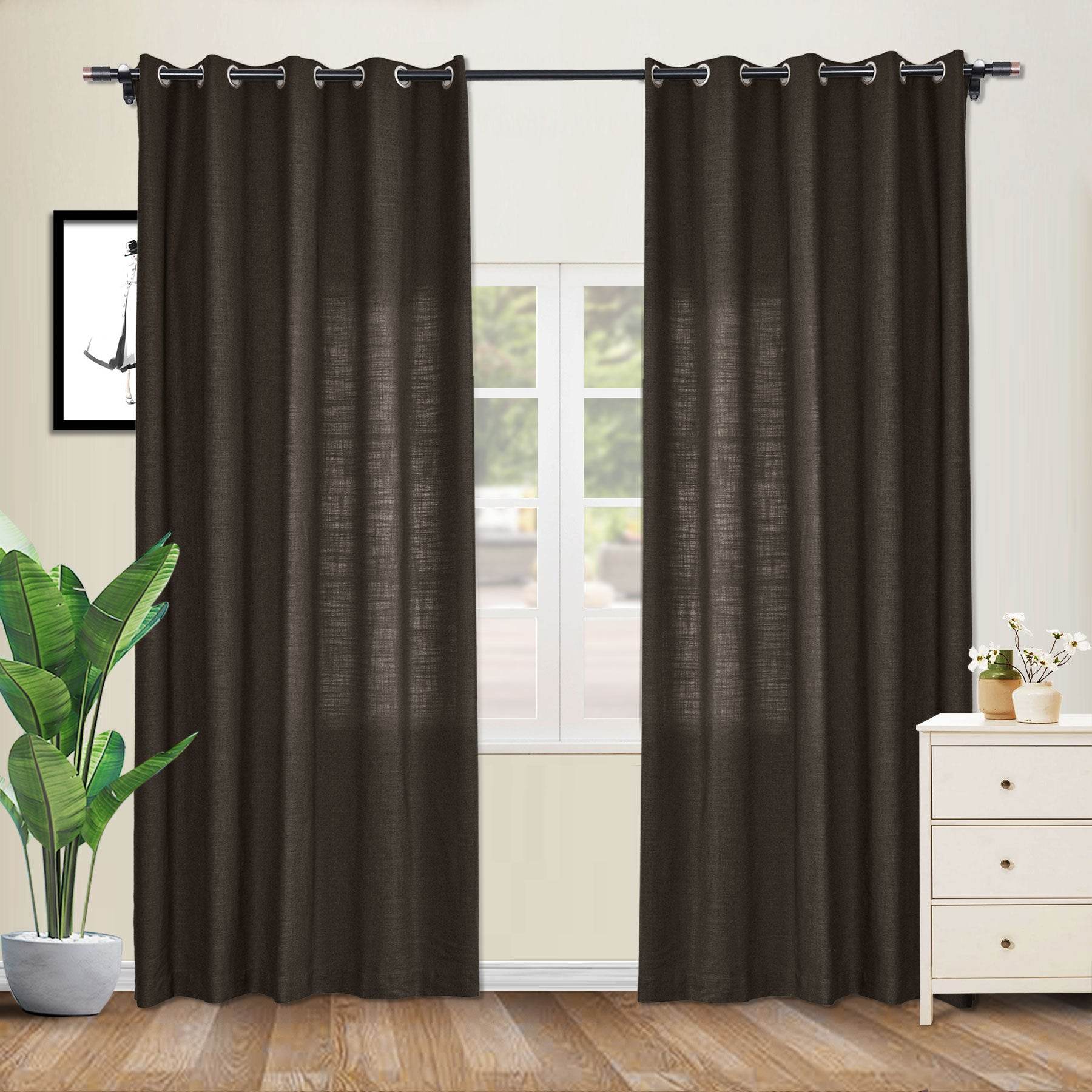 1908 Linen Blend Breathable & Natural Curtain Nickle Grommet - Cololeaf