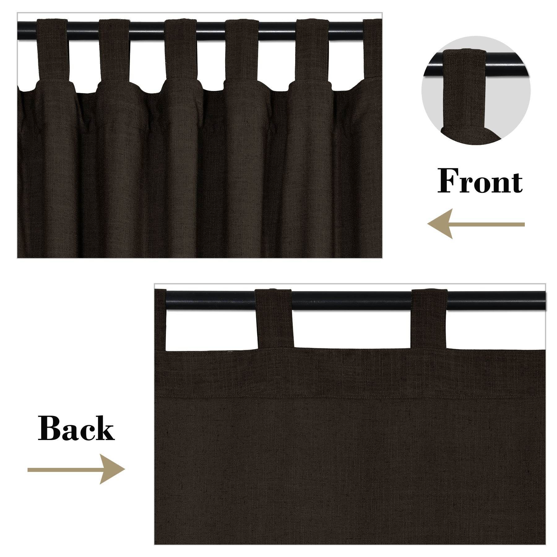1908 Linen Blend Breathable & Natural Curtain Tab Top - Cololeaf