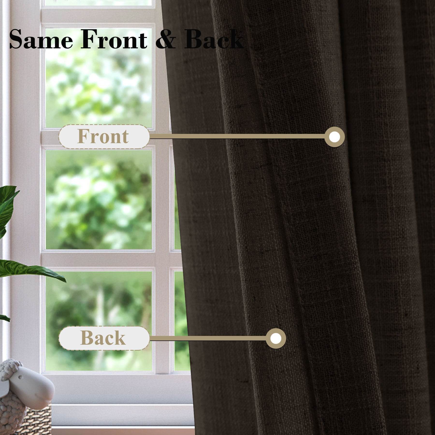 1908 Linen Blend Breathable & Natural Curtain Tab Top - Cololeaf
