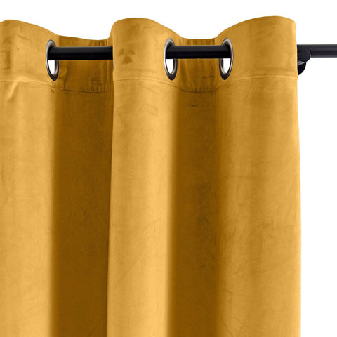MJ11 Extra Long Soft Velvet Blackout Drapes For Loft Living Room Grommet - Cololeaf