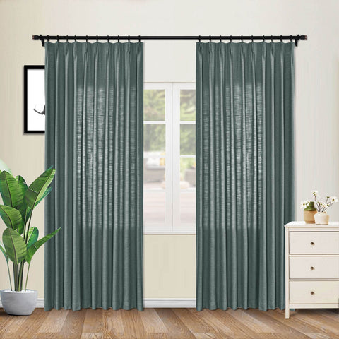 1908 Linen Blend Unlined Breathable & Natural Curtain Pinch Pleat - Cololeaf