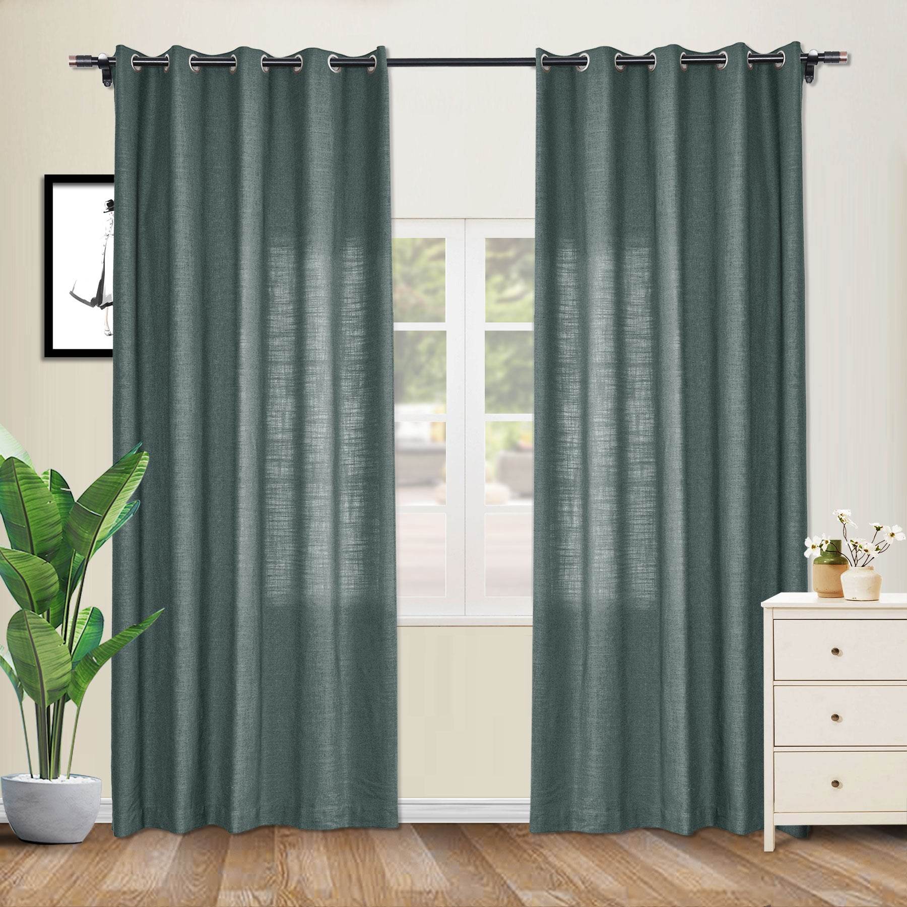 1908 Linen Blend Breathable & Natural Curtain Nickle Grommet - Cololeaf