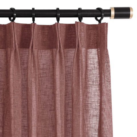 B01 Linen Textured Airy Sheer Curtain Pinch Pleat - Cololeaf