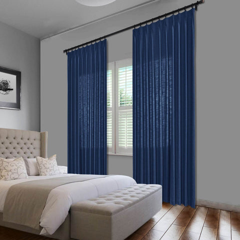 1908 Linen Blend Unlined Breathable & Natural Curtain Pinch Pleat - Cololeaf