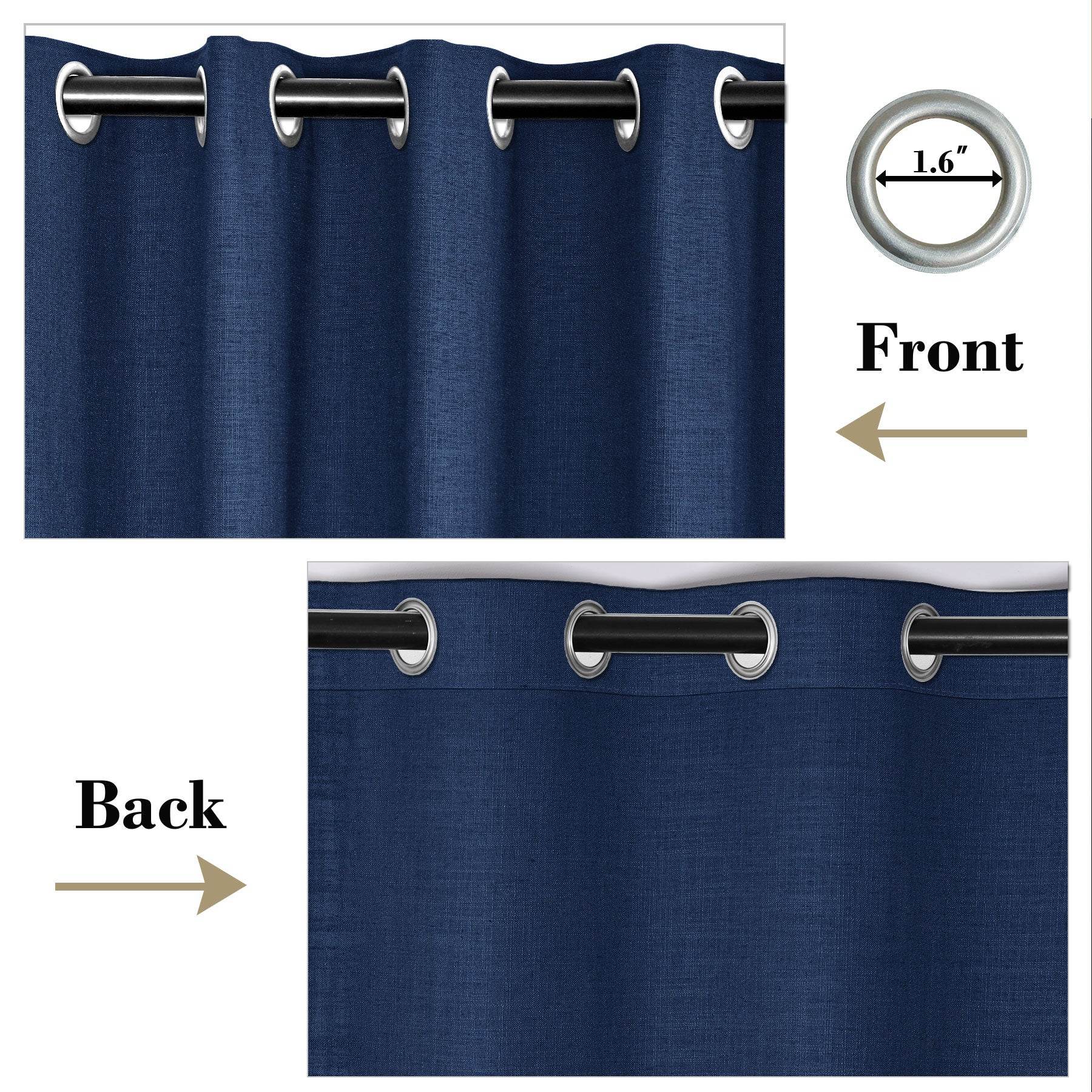 1908 Linen Blend Breathable & Natural Curtain Nickle Grommet - Cololeaf