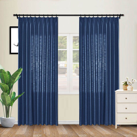 1908 Linen Blend Unlined Breathable & Natural Curtain Pinch Pleat - Cololeaf