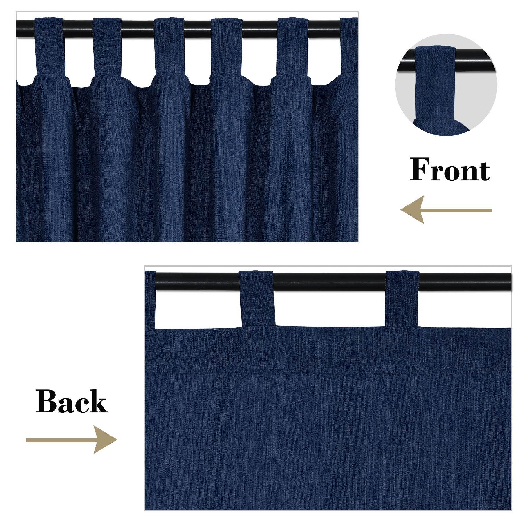 1908 Linen Blend Breathable & Natural Curtain Tab Top - Cololeaf