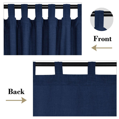 1908 Linen Blend Breathable & Natural Curtain Tab Top - Cololeaf