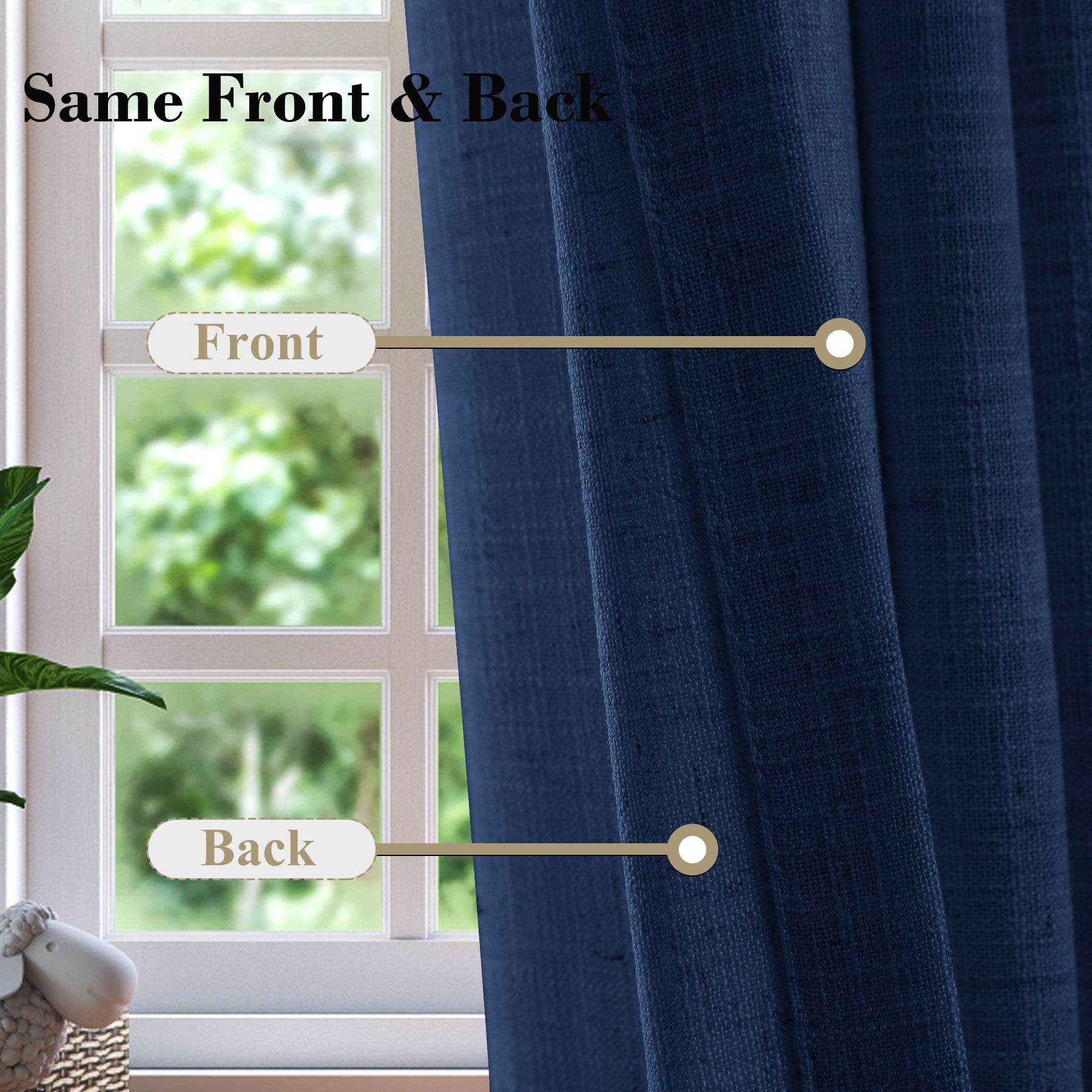 1908 Linen Blend Breathable & Natural Curtain Tab Top - Cololeaf