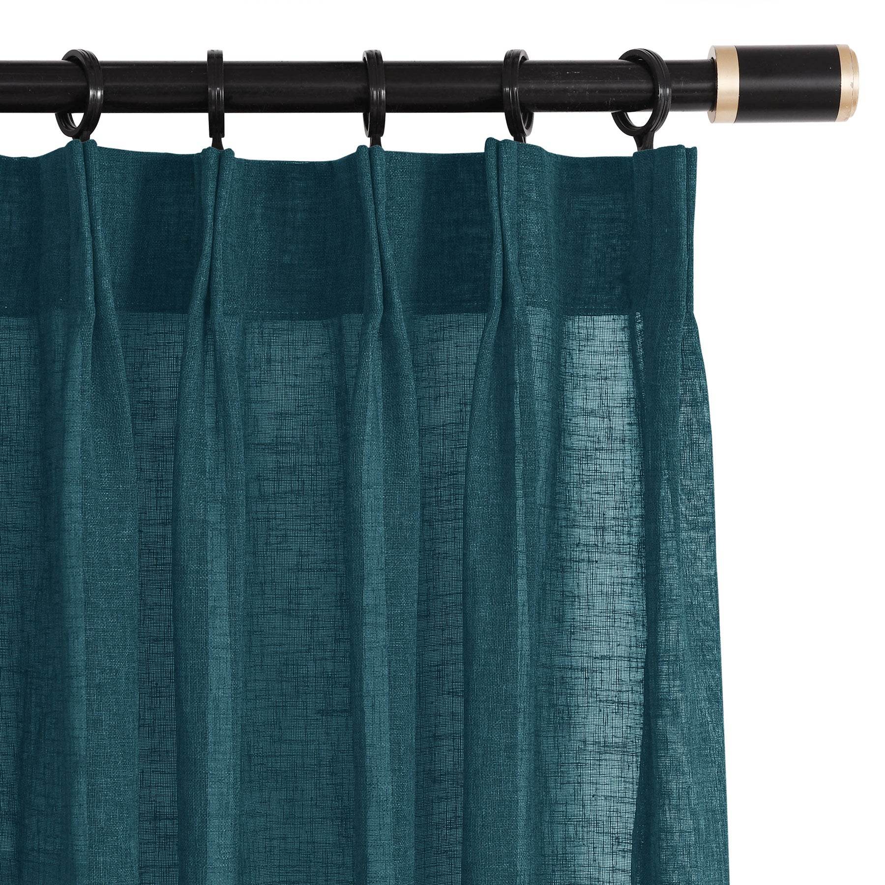 B01 Linen Textured Airy Sheer Curtain Pinch Pleat - Cololeaf