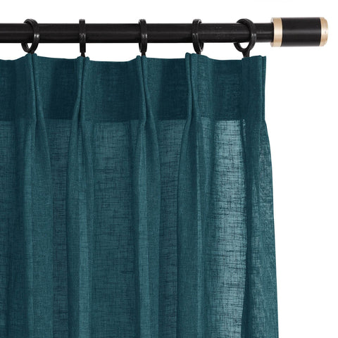 B01 Linen Textured Airy Sheer Curtain Pinch Pleat - Cololeaf