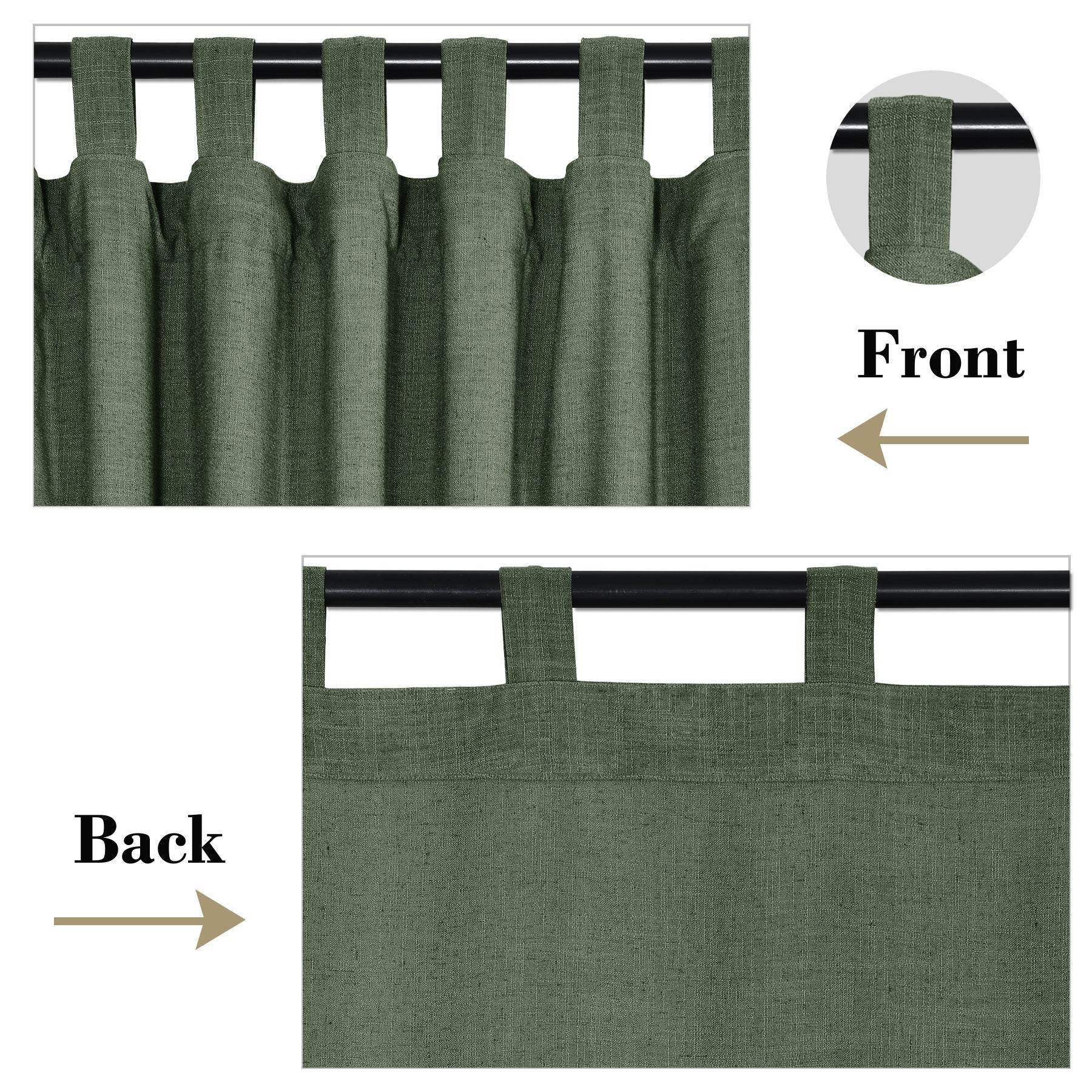 1908 Linen Blend Breathable & Natural Curtain Tab Top - Cololeaf