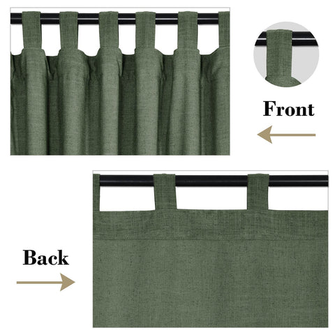 1908 Linen Blend Breathable & Natural Curtain Tab Top - Cololeaf
