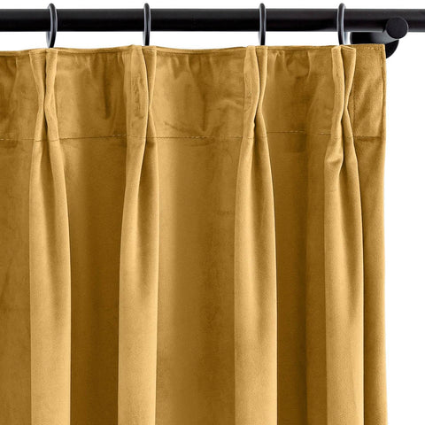 MJ11 Soft Velvet Blackout Drapes For Living Room Bedroom Pinch Pleat - Cololeaf