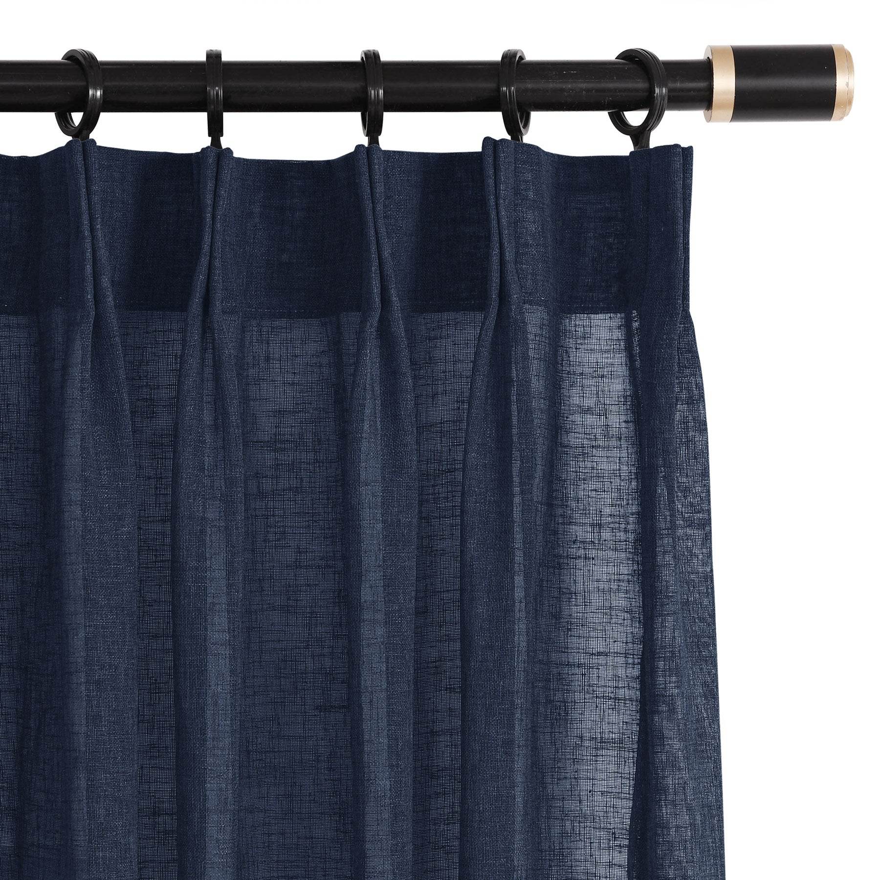 B01 Linen Textured Airy Sheer Curtain Pinch Pleat - Cololeaf