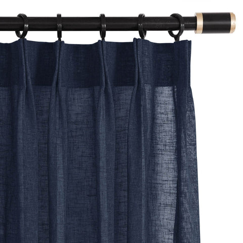B01 Linen Textured Airy Sheer Curtain Pinch Pleat - Cololeaf