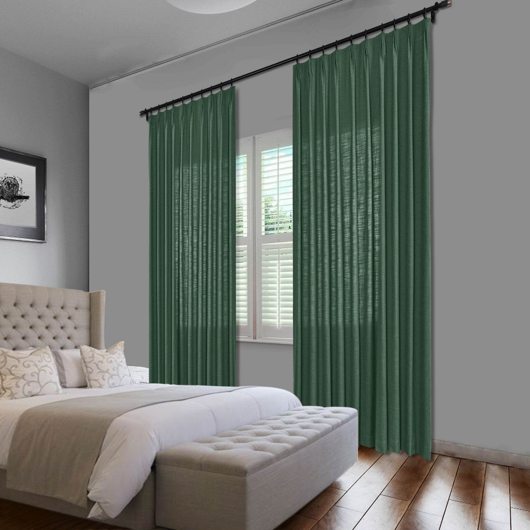 1908 Linen Blend Unlined Breathable & Natural Curtain Pinch Pleat - Cololeaf