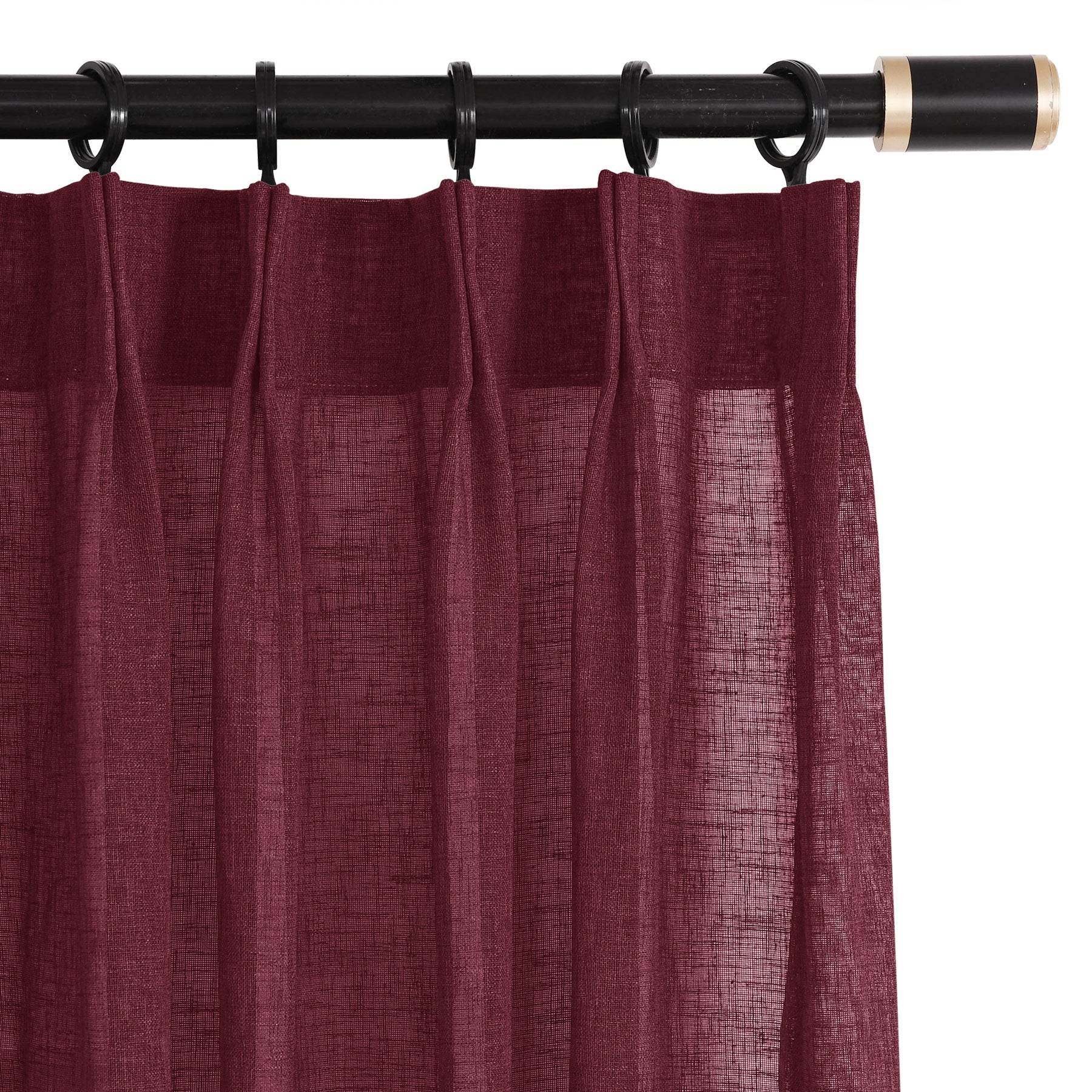 B01 Linen Textured Airy Sheer Curtain Pinch Pleat - Cololeaf