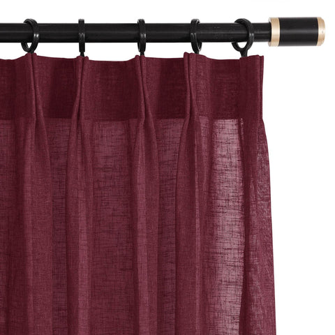 B01 Linen Textured Airy Sheer Curtain Pinch Pleat - Cololeaf