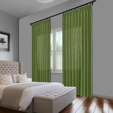 1908 Linen Blend Unlined Breathable & Natural Curtain Pinch Pleat - Cololeaf