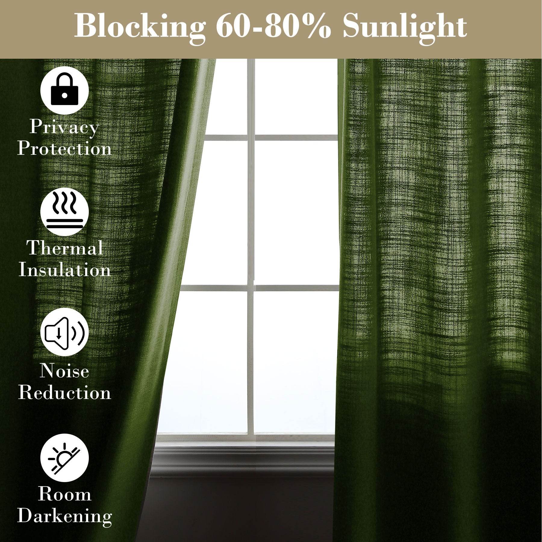 1908 Linen Blend Breathable & Natural Curtain Nickle Grommet - Cololeaf
