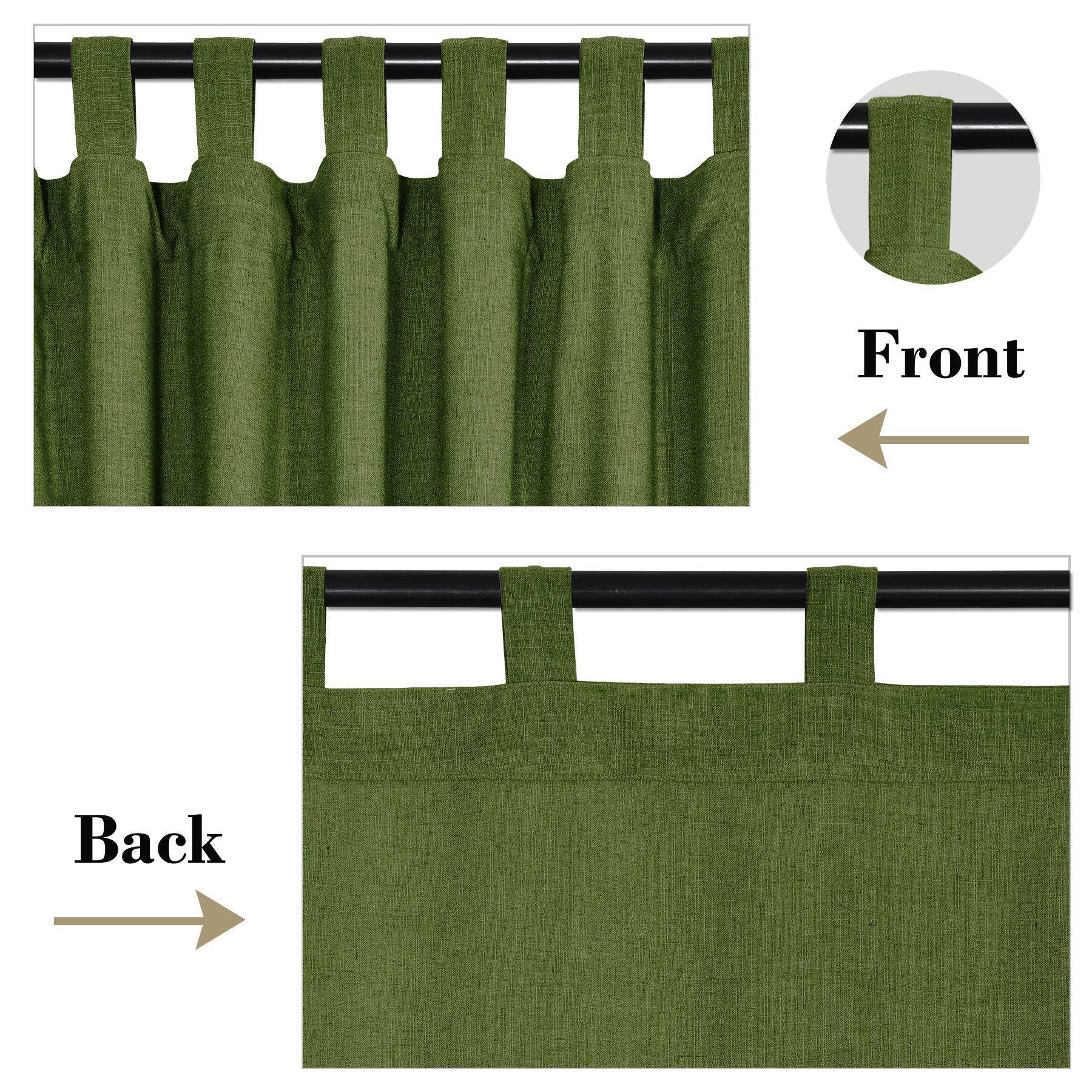 1908 Linen Blend Breathable & Natural Curtain Tab Top - Cololeaf