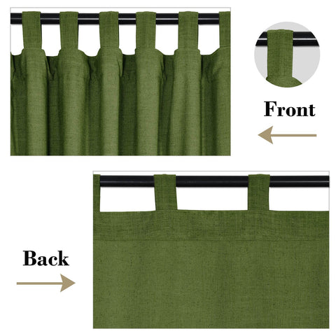 1908 Linen Blend Breathable & Natural Curtain Tab Top - Cololeaf