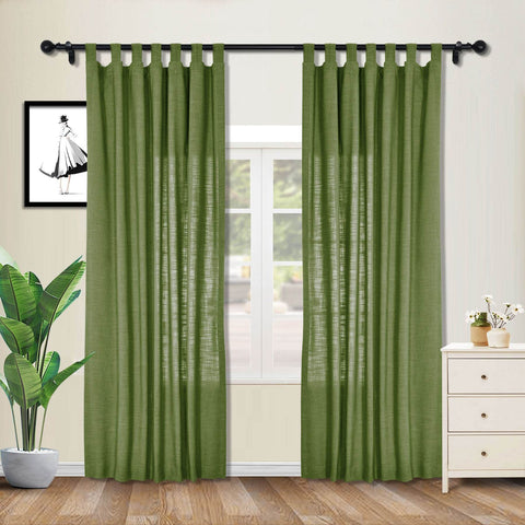 1908 Linen Blend Breathable & Natural Curtain Tab Top - Cololeaf