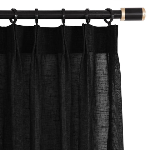 B01 Linen Textured Airy Sheer Curtain Pinch Pleat - Cololeaf